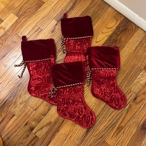 Christmas Stockings Red & Gold - Qty 4